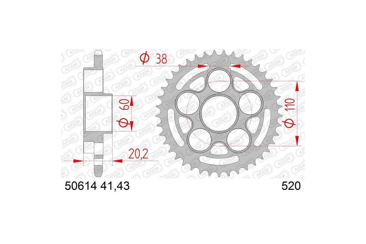 Couronne AFAM acier standard 50614 - 520