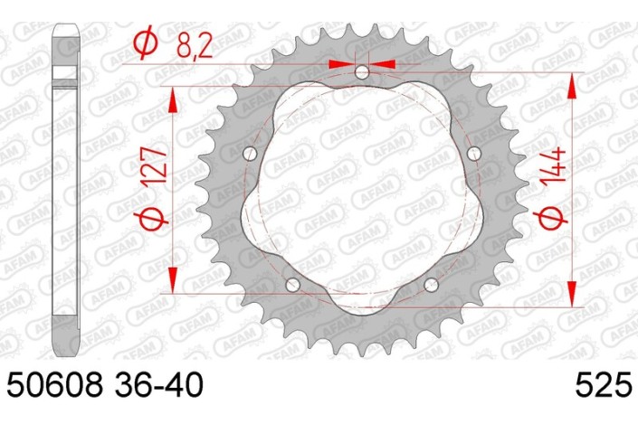 Couronne AFAM acier standard 50608K - 525 - Nécessite un porte couronne AFAM