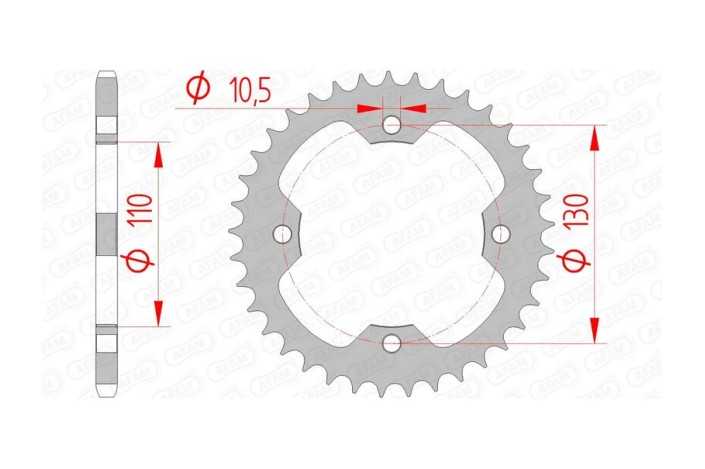 Couronne AFAM acier standard 16406 - 520