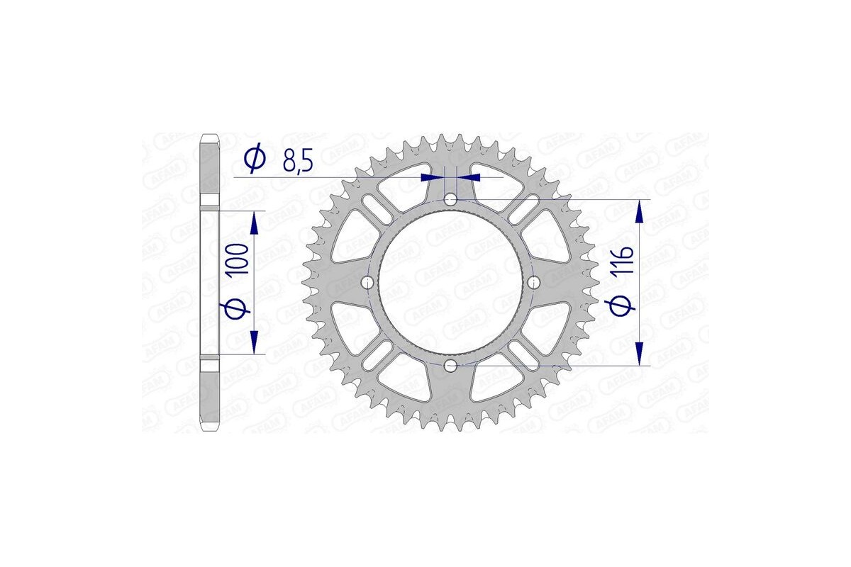 Couronne AFAM aluminium Ultra-Light anti-boue 17104420