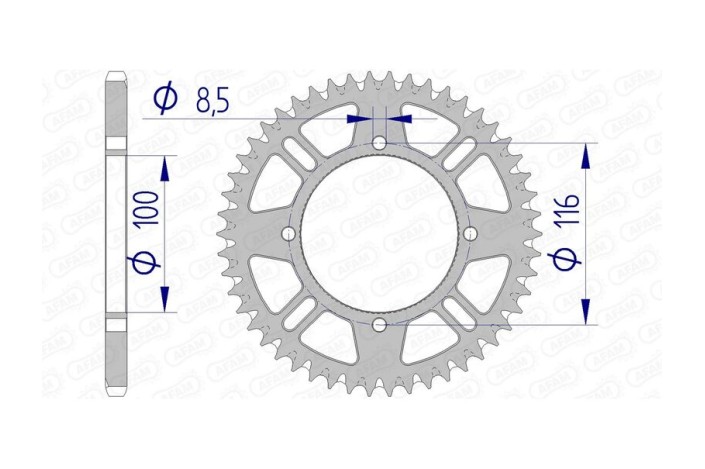 Couronne AFAM aluminium Ultra-Light anti-boue 17104420