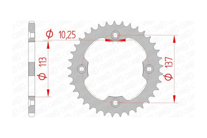 Couronne AFAM acier standard 14412 - 520