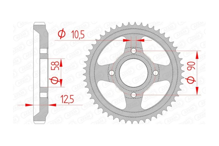 Couronne AFAM acier standard 10216 - 428