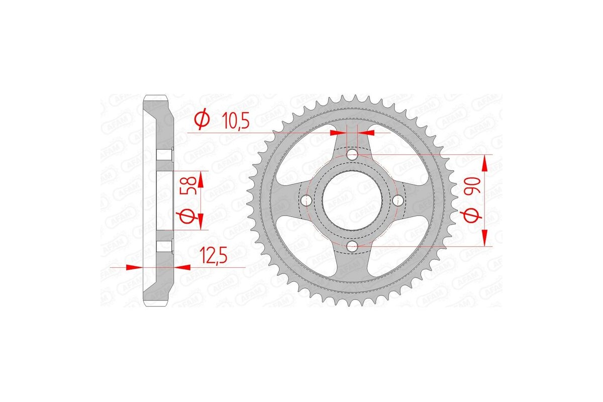 Couronne AFAM acier standard 10216 - 428