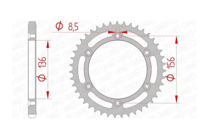 Couronne AFAM acier standard 14506 - 525