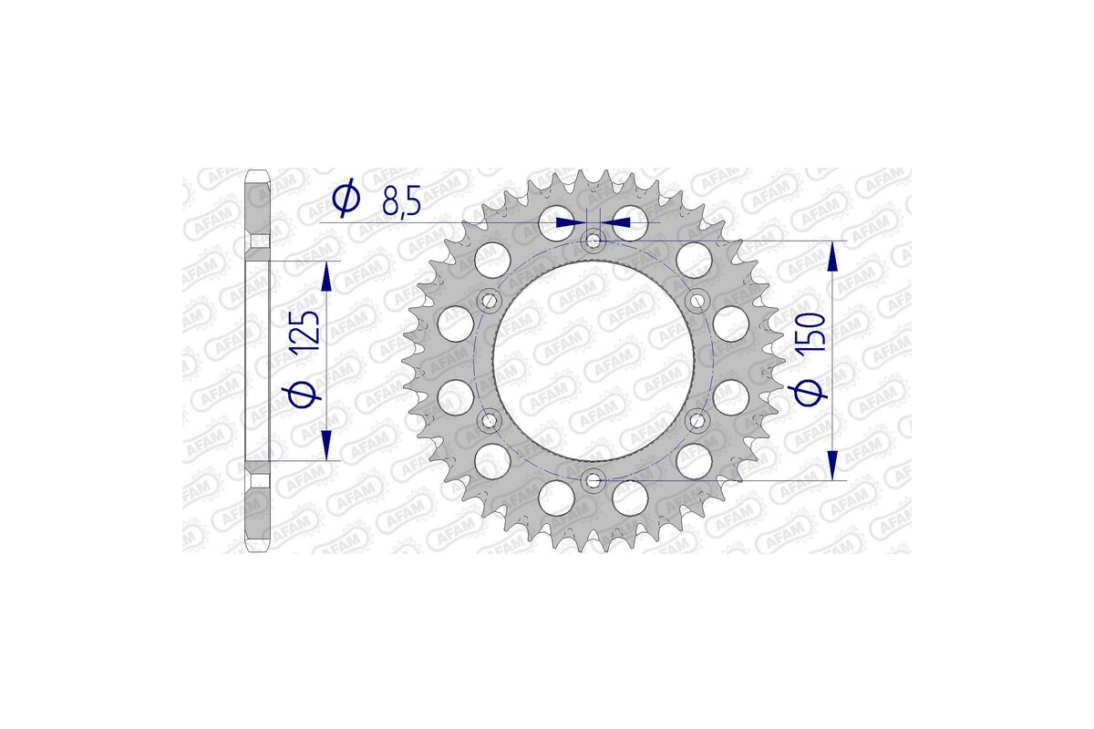 Couronne AFAM aluminium Ultra-Light anti-boue 72304 - 520