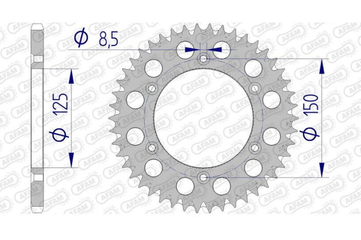 Couronne AFAM aluminium Ultra-Light anti-boue 72304 - 520