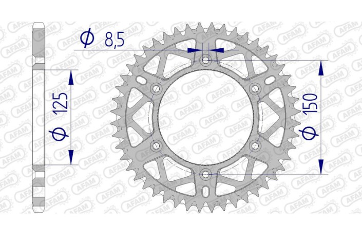 Couronne AFAM aluminium Ultra-Light anti-boue 72304 - 520