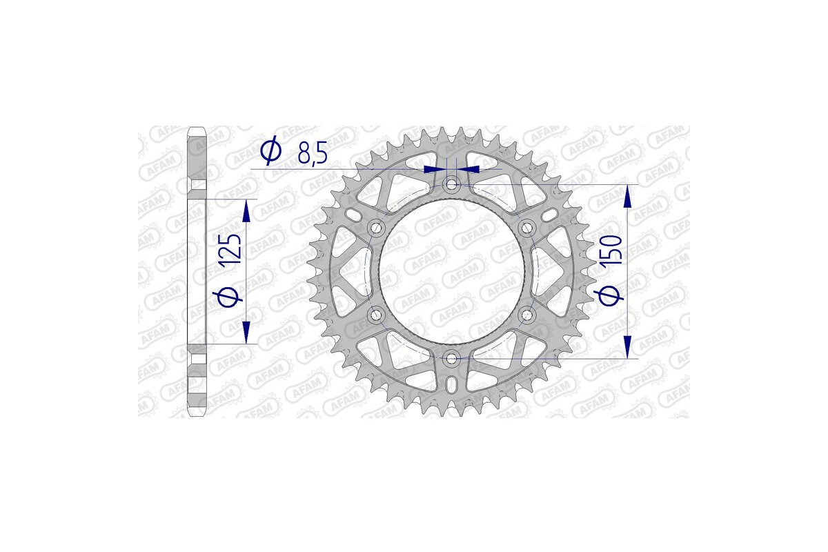 Couronne AFAM aluminium Ultra-Light anti-boue 72304 - 520