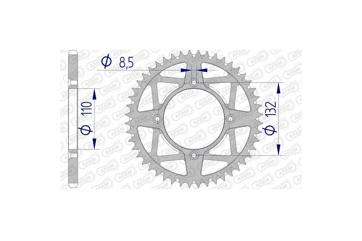 Couronne AFAM aluminium Ultra-Light anti-boue 72306 - 520
