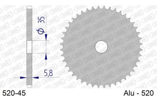 Couronne AFAM aluminium ultra-light anodisé dur 17404 - 520
