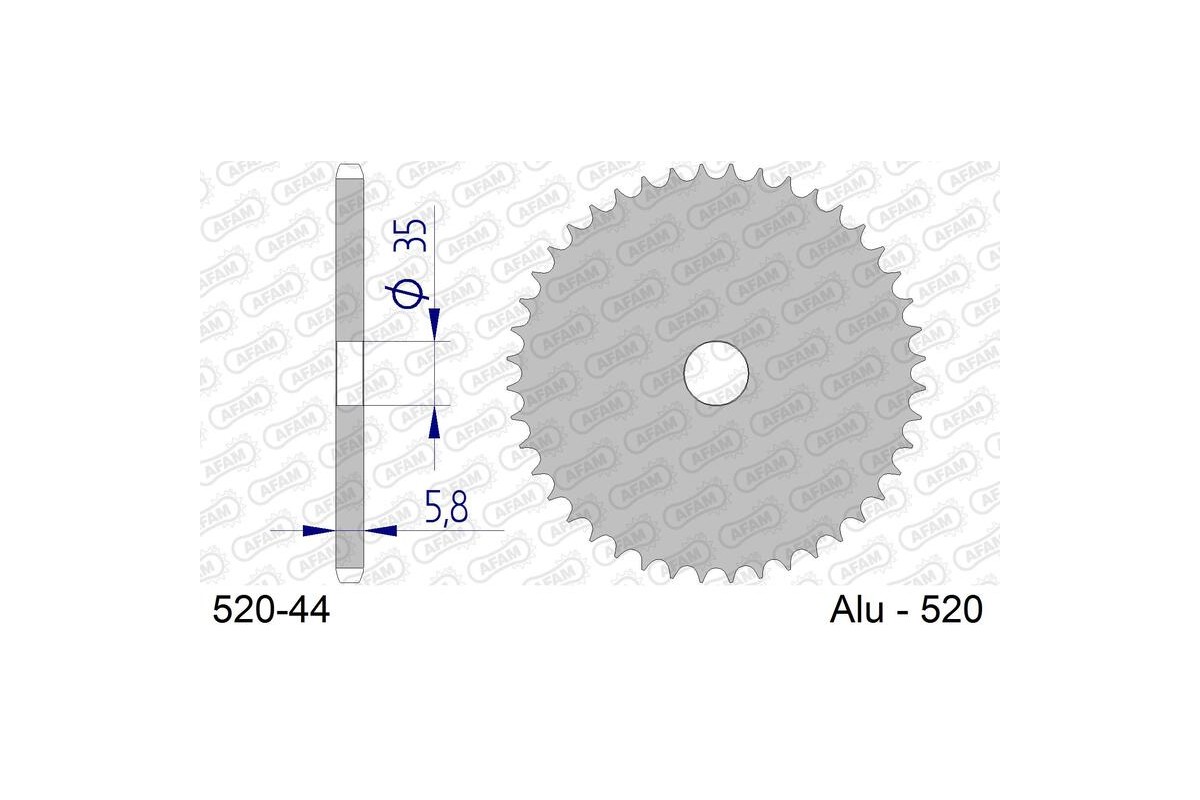Couronne AFAM aluminium ultra-light anodisé dur 17404 - 520