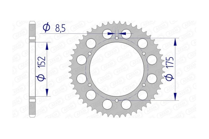 Couronne AFAM aluminium Ultra-Light anodisé dur 13301 - 520