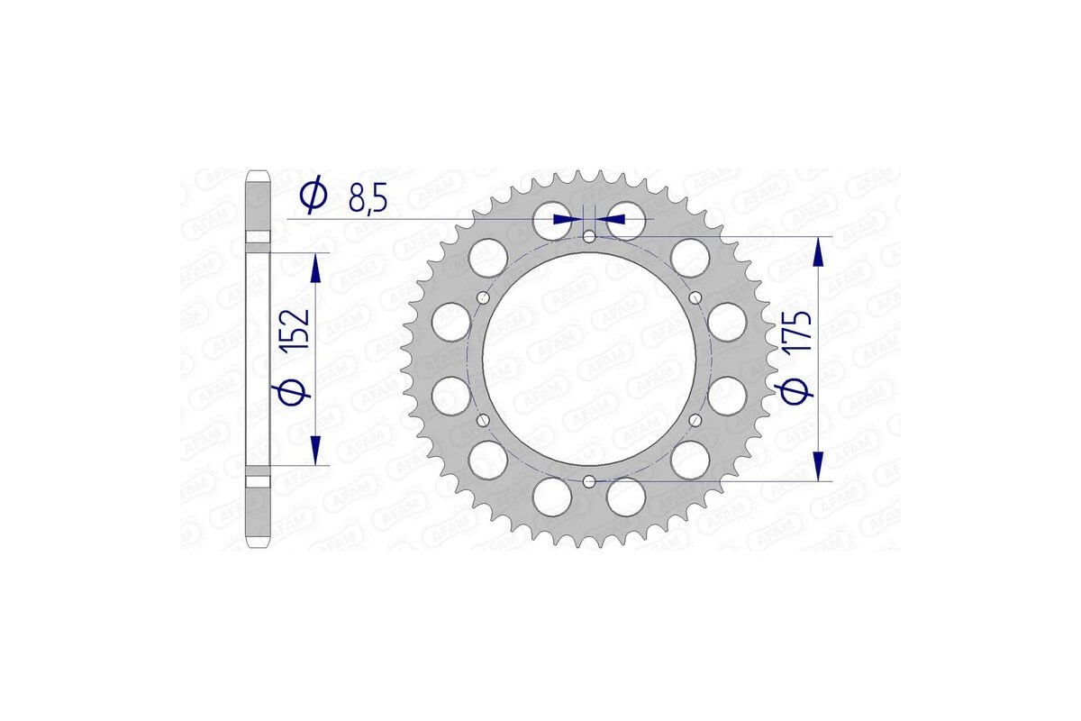 Couronne AFAM aluminium Ultra-Light anodisé dur 13301 - 520