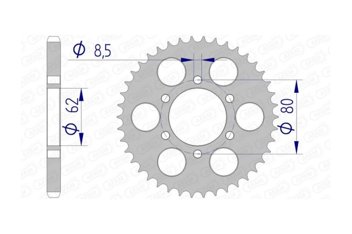 Couronne AFAM aluminium Ultra-Light anodisé dur 13208 - 428