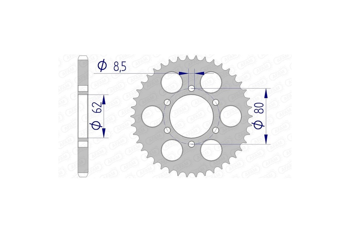 Couronne AFAM aluminium Ultra-Light anodisé dur 13208 - 428