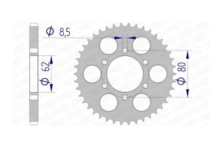 Couronne AFAM aluminium Ultra-Light anodisé dur 13208 - 428