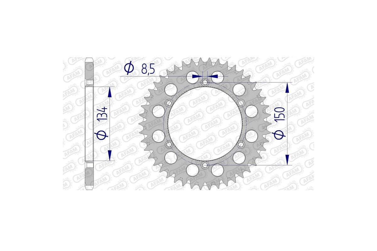 Couronne AFAM aluminium Ultra-Light anti-boue 17206520