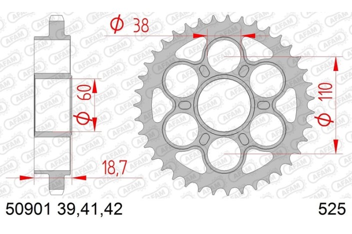 Couronne AFAM acier standard 50901 - 525