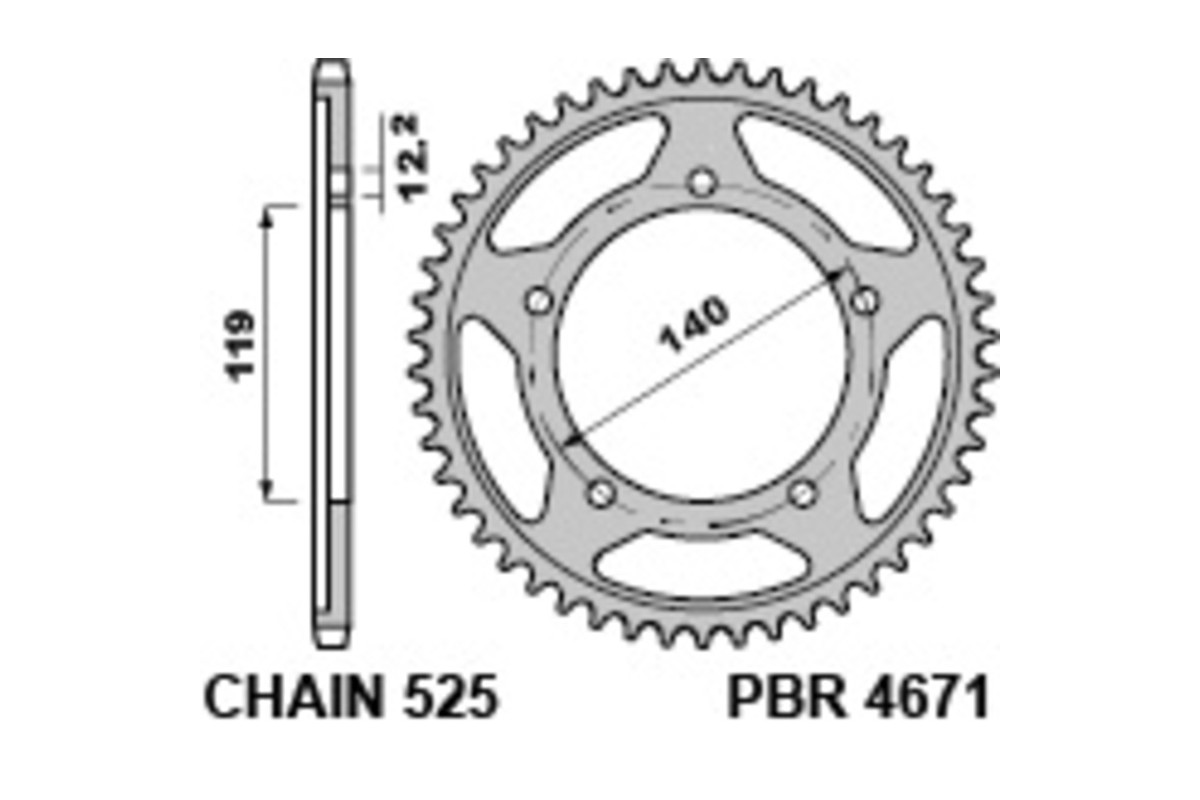 Couronne PBR acier C45 standard 4671 - 525