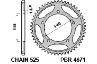 Couronne PBR acier C45 standard 4671 - 525