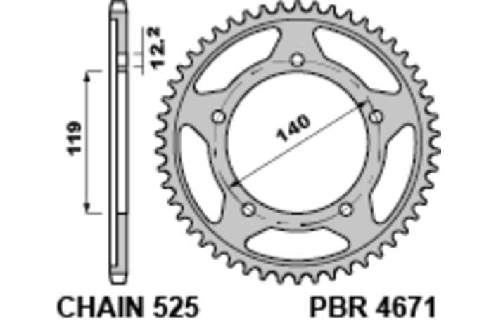 Couronne PBR acier standard 4671 - 525