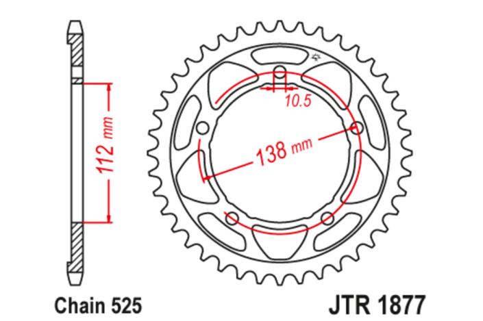 Couronne JT SPROCKET acier standard 1877 - 525