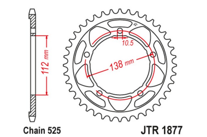 Couronne JT SPROCKETS acier standard 1877 - 525