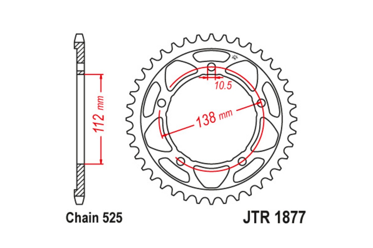 Couronne JT SPROCKETS acier standard 1877 - 525
