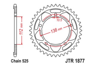 Couronne JT SPROCKETS acier standard 1877 - 525