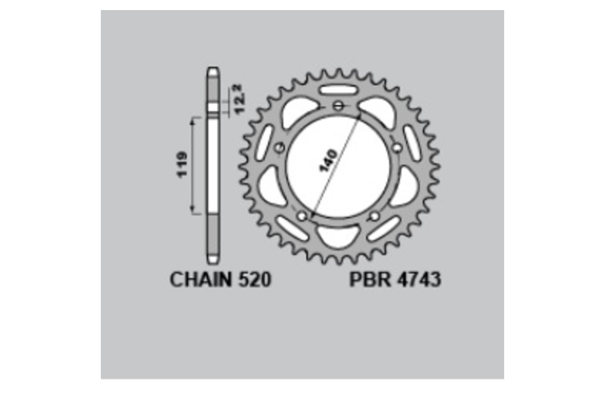 Couronne PBR aluminium ultra-light anodisé dur 4743 - 520