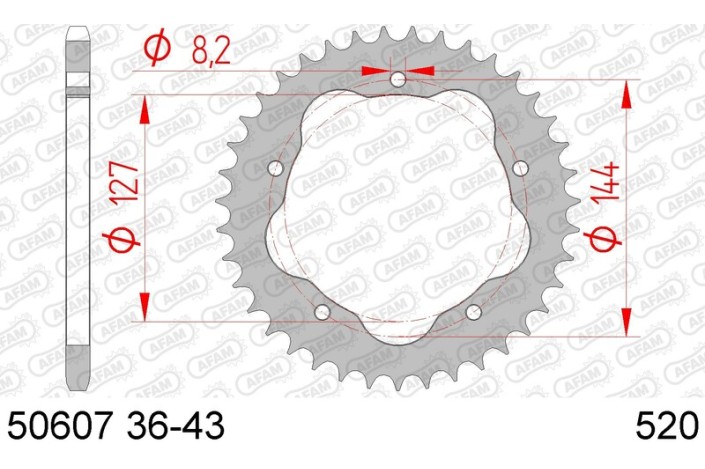 Couronne AFAM acier standard 50607 - 520 - Nécessite un porte couronne AFAM