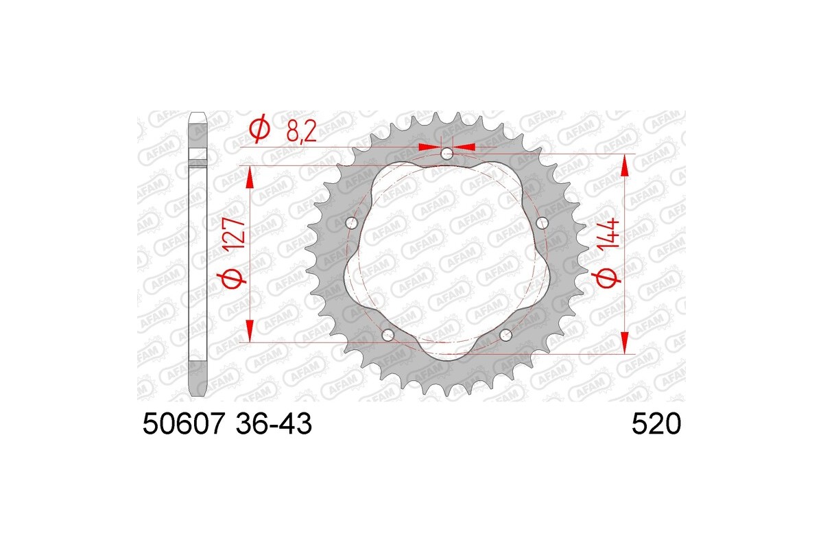 Couronne AFAM acier standard 50607 - 520 - Nécessite un porte couronne AFAM