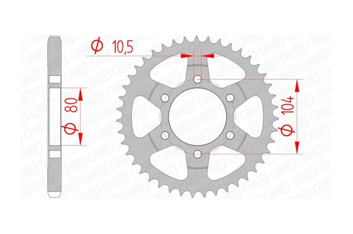 Couronne AFAM acier standard 16610 - 525