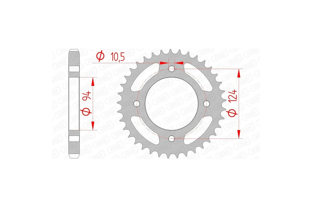 Couronne AFAM acier standard 10505 - 530