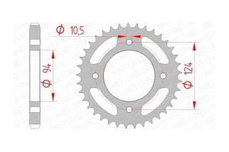 Couronne AFAM acier standard 10505 - 530