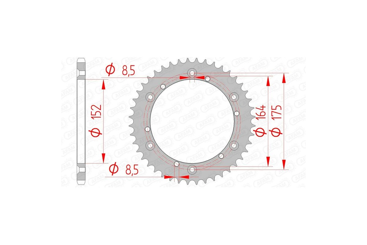 Couronne AFAM acier standard 12500 - 520