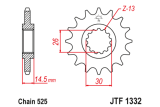 Pignon JT SPROCKETS acier anti-bruit 1332 - 525