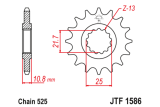 Pignon JT SPROCKETS acier anti-bruit 1586 - 525