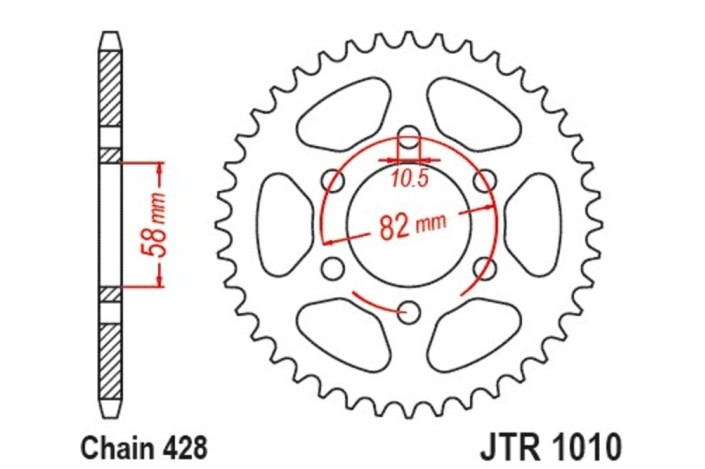 Couronne JT SPROCKETS acier 1010 - 428