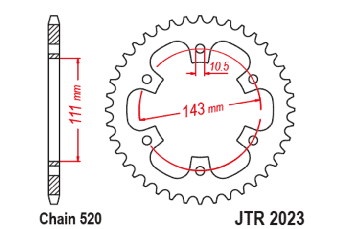 Couronne JT SPROCKETS acier standard 2023 - 520