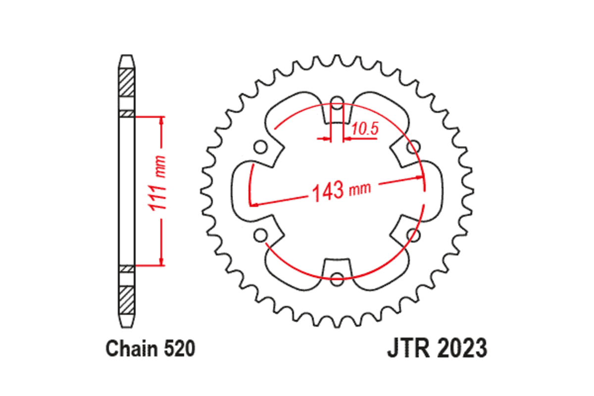 Couronne JT SPROCKETS acier standard 2023 - 520