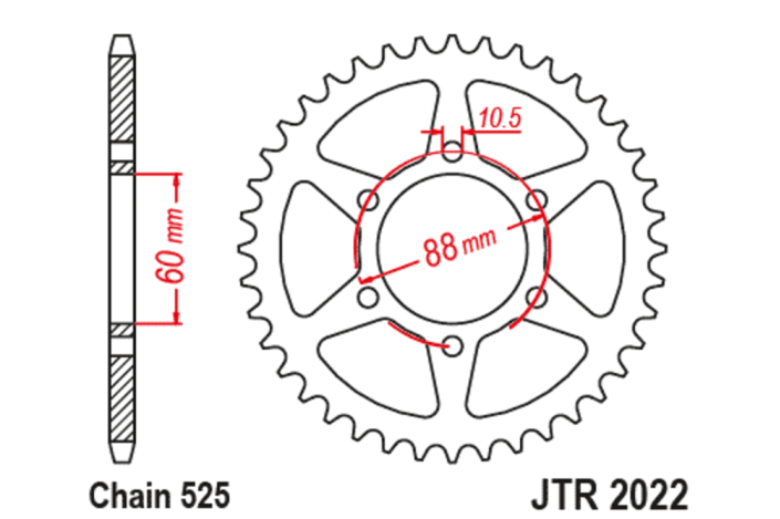 Couronne JT SPROCKETS acier standard 2022 - 525