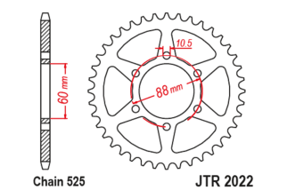 Couronne JT SPROCKETS acier standard 2022 - 525