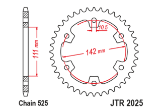 Couronne JT SPROCKETS acier standard 2025 - 525