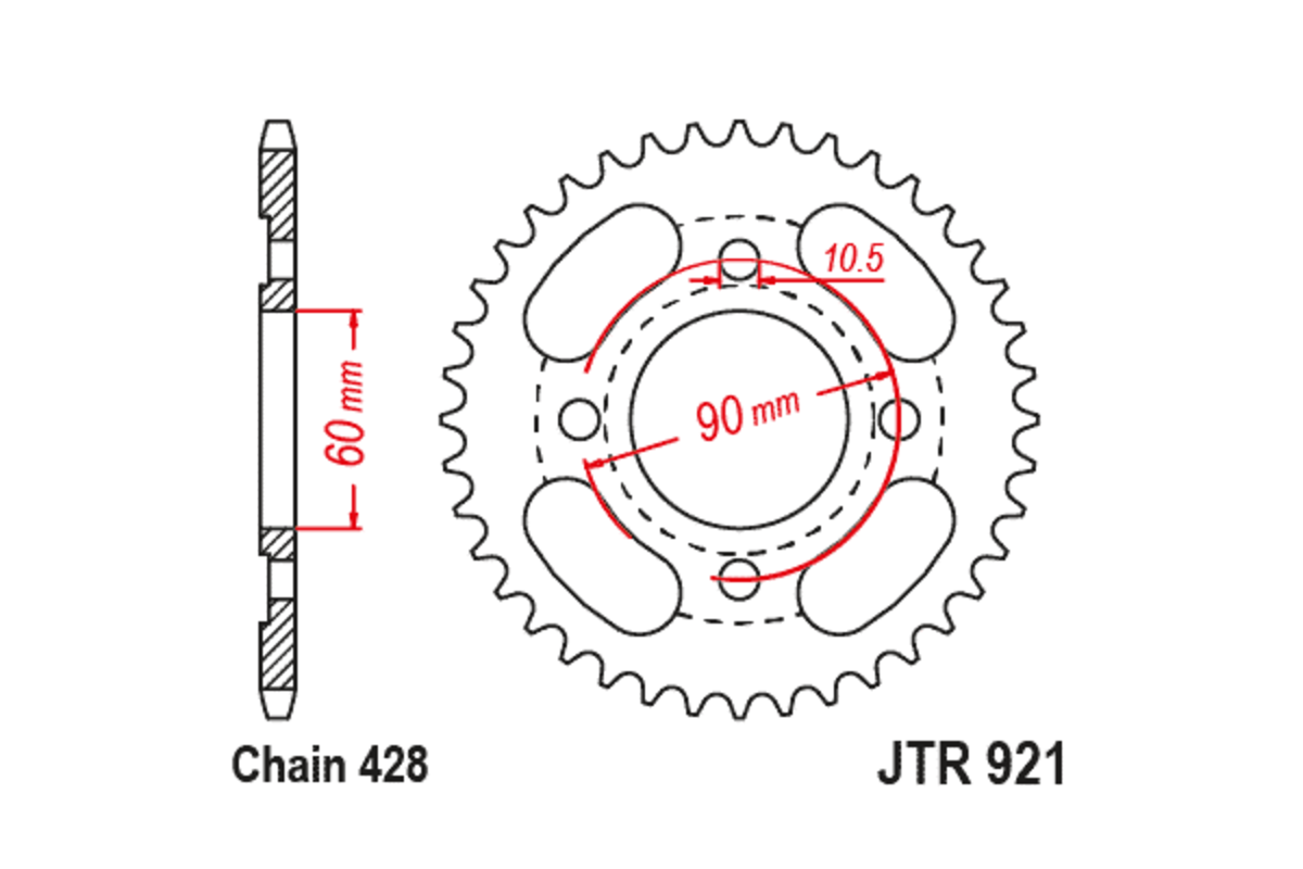 Couronne JT SPROCKETS acier standard 921 - 428