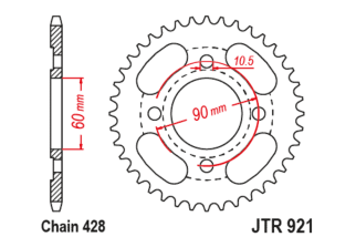 Couronne JT SPROCKETS acier standard 921 - 428