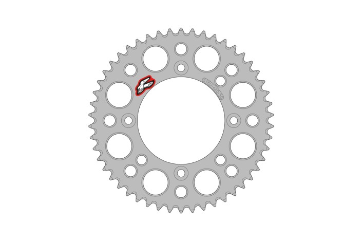 Couronne RENTHAL aluminium ultra-light anti-boue 518U - 420