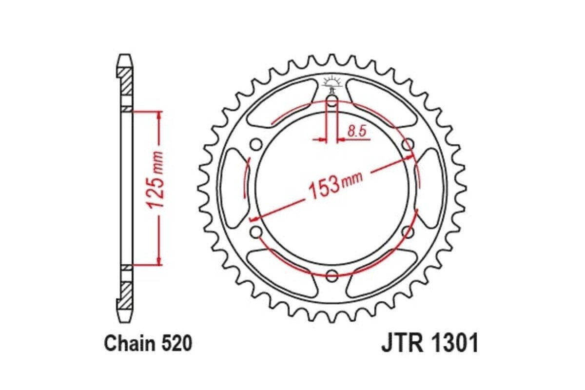 Couronne JT SPROCKETS acier standard 1301 - 520
