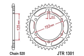 Couronne JT SPROCKETS acier standard 1301 - 520